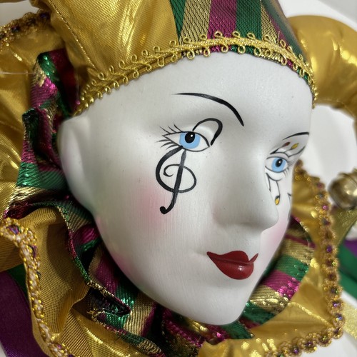 Natürlich New Orleans Karneval Maske Musik Note atemberaubender Harlekin Narr Gold - Bild 6 von 6