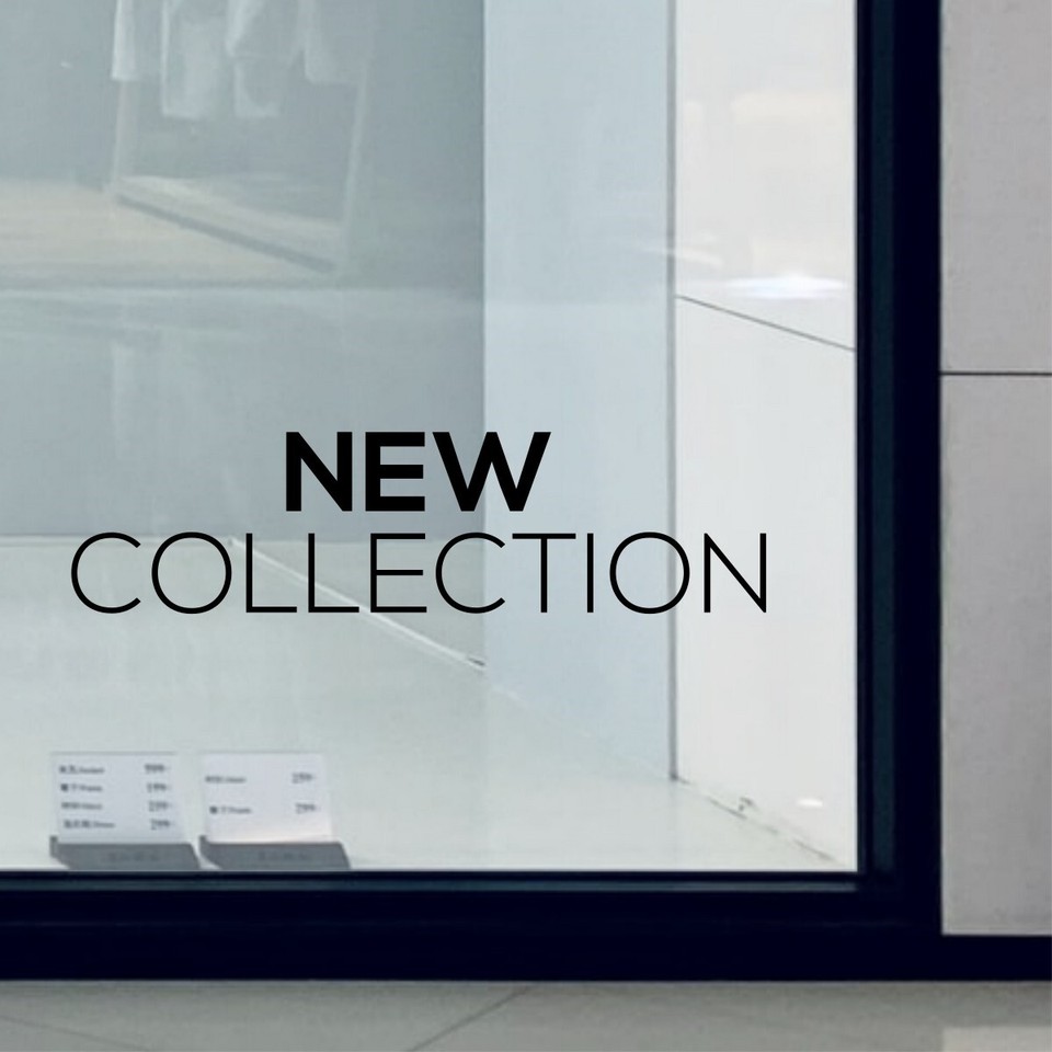 New Collection Shop Window Sticker Retail Display Sign Vinyl Decal ...