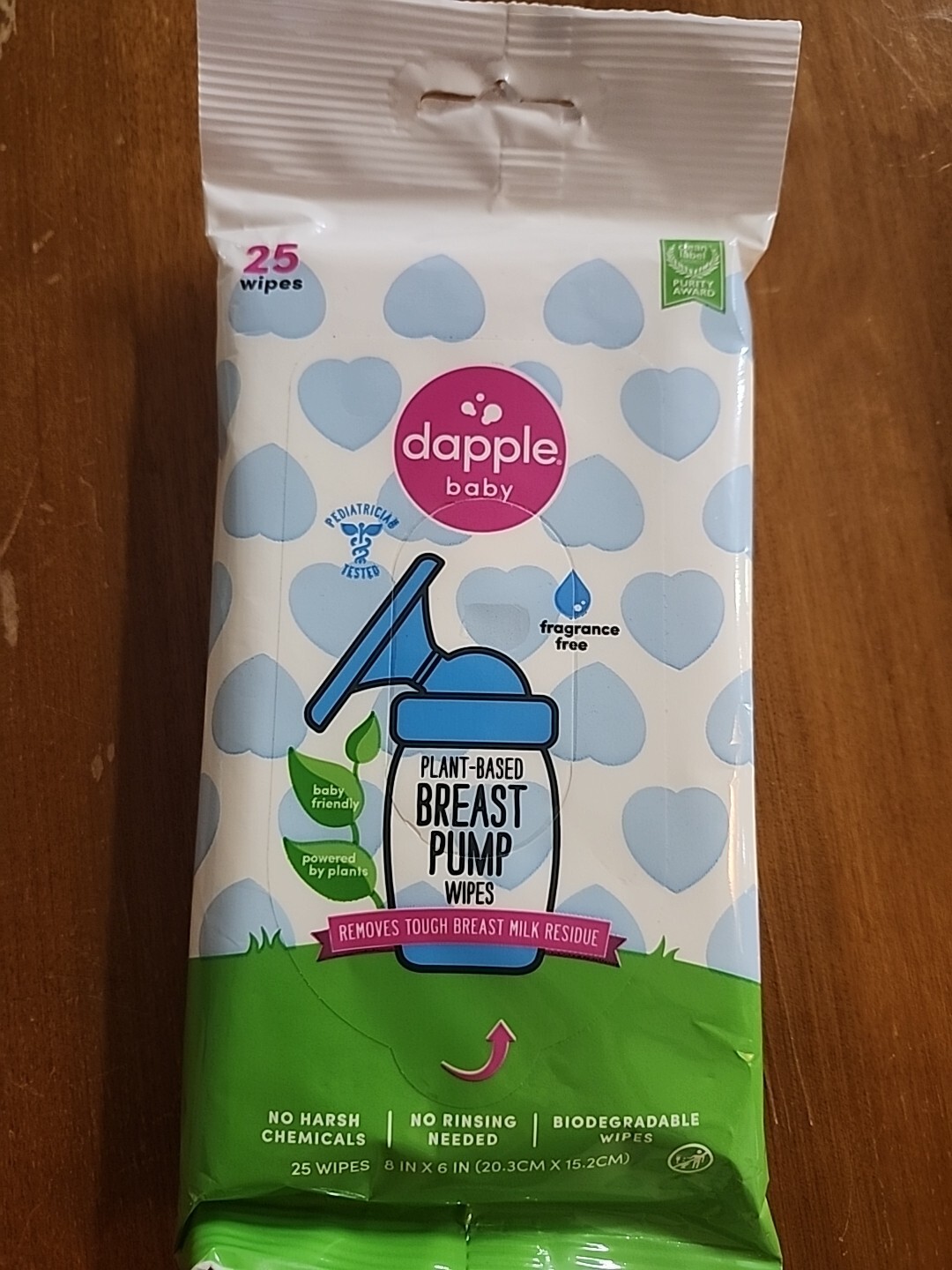 Breast Pump Wipes by Dapple Baby, 25 Count, Fragrance Free, Plant Based &-image