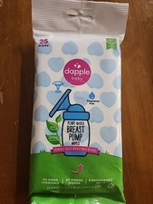 Breast Pump Wipes by Dapple Baby, 25 Count, Fragrance Free, Plant Based 