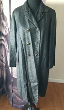 Lawrence Of London Vintage Women's Long Length Black Textured Coat Size L?