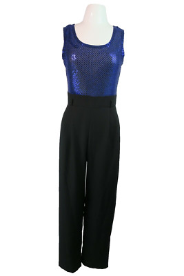 VTG 70s 80s Sequin Gold Black Retro John Roberts Jumpsuit Disco Romper Sz M/L