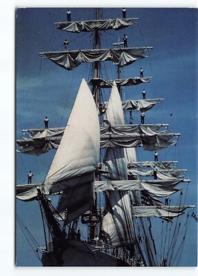 US Coast Guard C. G. Barque Eagle America Tall Ship Cont Postcard Vtg Unposted