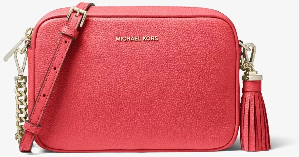 Michael Kors Ginny Pink Leather Camera Bag