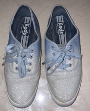 Keds Women  s Sparklin Blue Glitter Sneaker Shoe Size 10 Style WF53634M Pre-Own