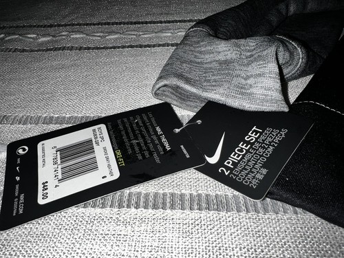 Nike Boys Size 6 Set Therma Dri-FIT Grey/Black Zip Jacket & Pants 86G806-G9Y NWT - Picture 11 of 12