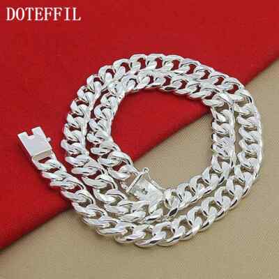 DOTEFFIL 925 Sterling Silver 10mm 20-24 Inch Necklace Side