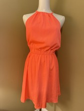 American Eagle Outfitters Women's Bright Coral Sun Dress Size Small