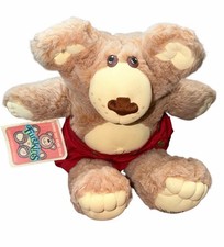 Furskins Teddy Bear Xavier Roberts Plush Toy Red Overalls 1980s