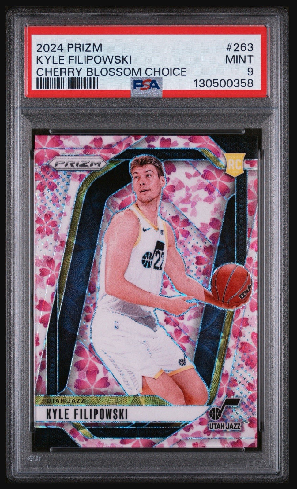 2024 PRIZM #263 Kyle Filipowski CHERRY BLOSSOM CHOICE RC /20 PSA 9 🍒 🌺 🍒