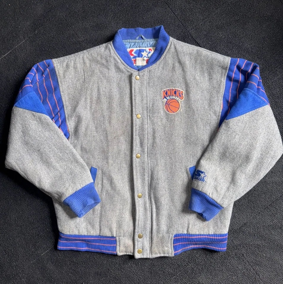 New York Knicks Vintage Starter Jacket Retro Nba Rare NYK Brunson Melo Ewing L - Image 2 of 4