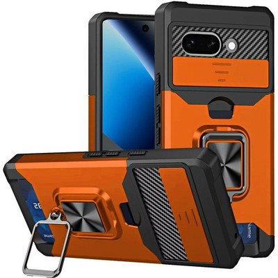 For Google Pixel 10a Case Magnetic Ring Stand Card Slot Camera Privacy Cover