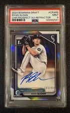 2024 Bowman Draft Ryan Sloan 1st Chrome Refractor Auto /499 PSA 9 Mariners RC
