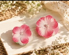 Beautiful Handmade Pink And White Hair Flower Clip Set Pretty Vibes