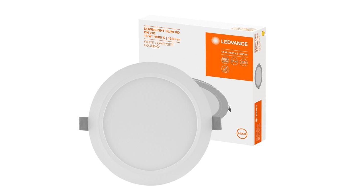 4058075079113 Panel LED Podtynkowy wpuszczany 18W 4000K DOWNLIGHT Slim DN210 LED 9490₽