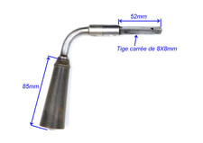 ?8X8mm, old horn crutch handle for shop lock, Gollot style