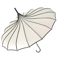 VIVI SKY Pagoda Peak Old Fashioned Ingenuity Lightweight Umbrella Parasol Ivory