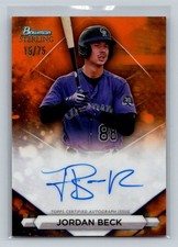 2023 Bowman Sterling Jordan Beck Prospect Autographs Orange Refractors #/75