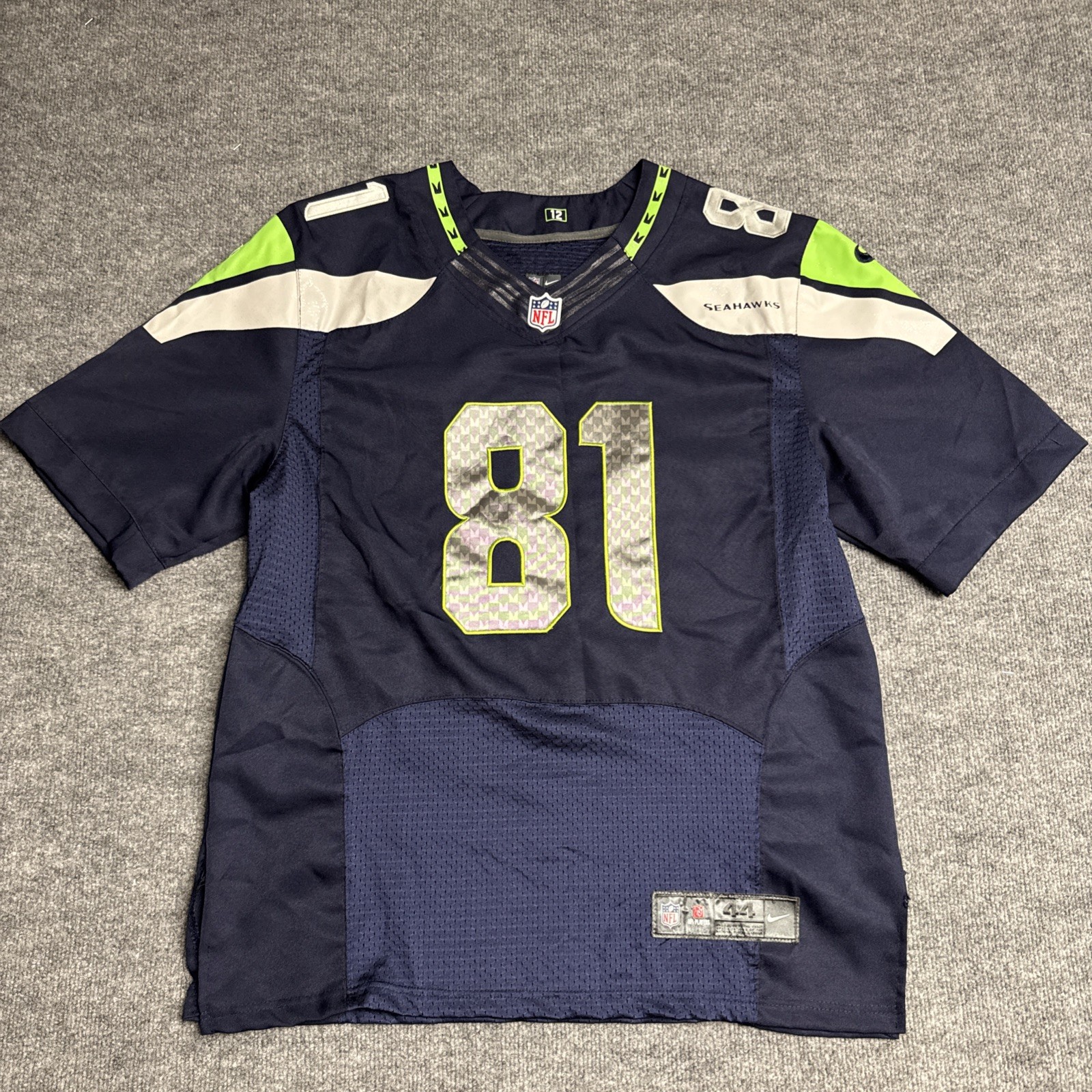 Nike On-Field Elite Seattle Seahawks Golden Tate #81 Jersey Men's 44 Large