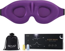 MZOO Luxury Sleep Eye Mask for Side Sleeper Men Women, Zero B-purple 