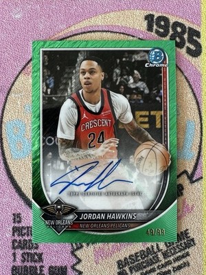Jordan Hawkins 他 NBA auto 自筆サイン /7シリ 2025-26 Bowman Basketball Jordan Hawkins Green Shimmer Auto /99