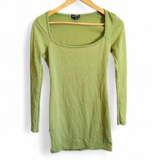 PrettyLittleThing Long Sleeve  Bodycon Mini Dress Green Size 6