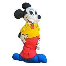 Vintage Mickey Mouse Hand Sewn Stuffed Plush Pillow Doll Walt Disney 18