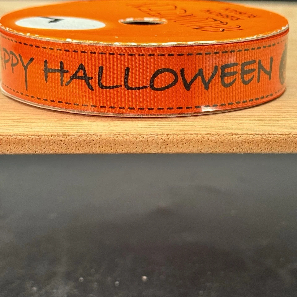 Michael’s Happy Halloween Grosgrain Ribbon 5/8" 3 Yards Printed Orange Black - Image 4 of 4