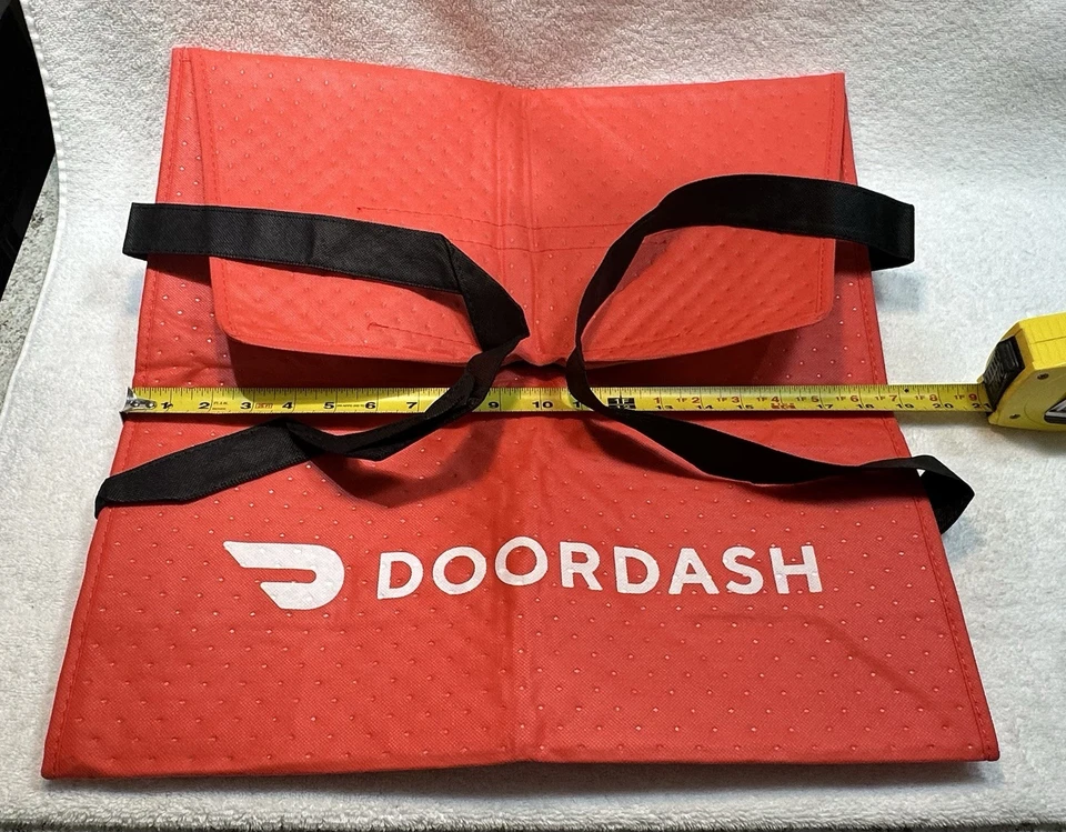 Лот из 4 ~ DOORDASH ~ большой 19 x 19 x 5 изолированная сумка для доставки пиццы / сумка с короткими ручками ~ - Изображение 3 из 4