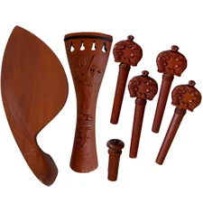 Jujube wood Violin Accessories Kits Pegs Tailpiece with Engrave Carving player