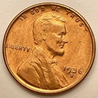 1936-S  Uncirculated BU Red RD - Lincoln Wheat Cent  ~ B725
