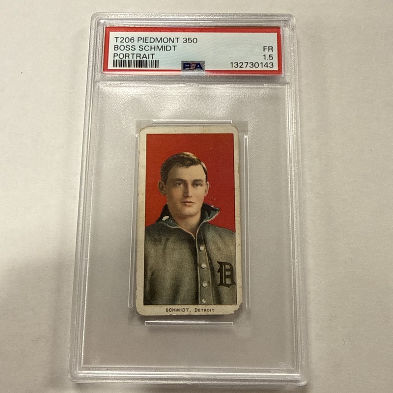 1909-11 T206 Piedmont 350 Boss Schmidt Portrait PSA 1.5 Detroit Tigers