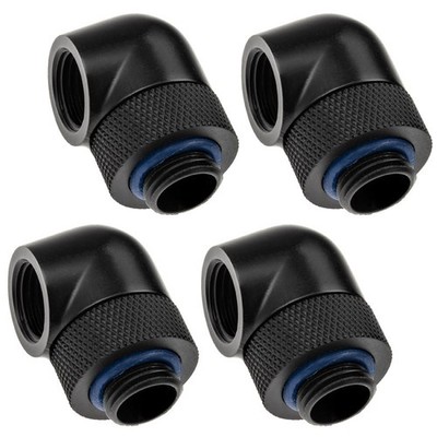 XSPC Adapter 90 Grad G1/4 AG auf G1/4 IG - drehbar, schwarz, 4er-Pack