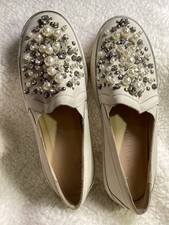 Stuart WeitzmanWomen's Decor Embellished Slip-On Platform Sneakers Sz 6 M