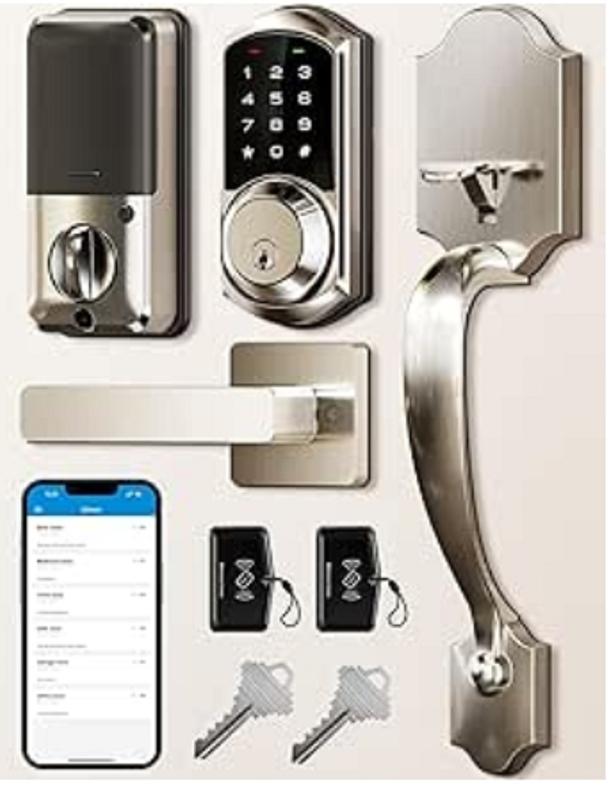 Veise VE06-H Smart Lock with Handles Keyless Entry Deadbolt New Open Box F/Ship-image