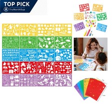 20 Pcs Kids Drawing Stencil Set Plastic Templates with 300 Patterns for Kids...