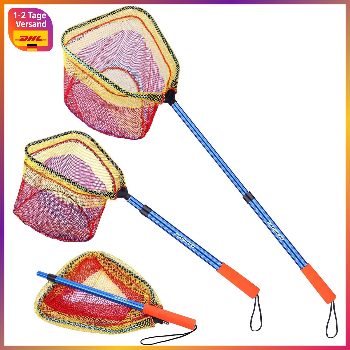Teleskop-Kescher 2er-Set – Ausziehbar 37–85 Cm, Für Schmetterlinge, Kleine Fische & Aquarien, Mit Weichem Griff & Nylonnetz, Für Kinder & Outdoor-Aktivitäten