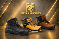 MENS SAFETY BOOTS WATERPROOF  STEEL TOE CAP ANKLE LEATHER WORK BOOTS HIKER NEW