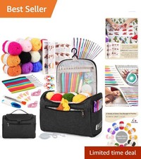 All-in-One Beginner Crochet Kit with 23 Hooks  12 Colorful Yarns - Ideal Gift