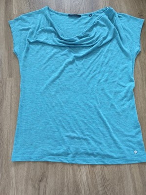 Zero Shirt, Wasserfallausschnitt,türkies, Größe 38