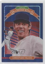 2020 Panini Donruss Optic FOTL Blue Pandora Prizm 93/99 Christian Yelich #5 3b3