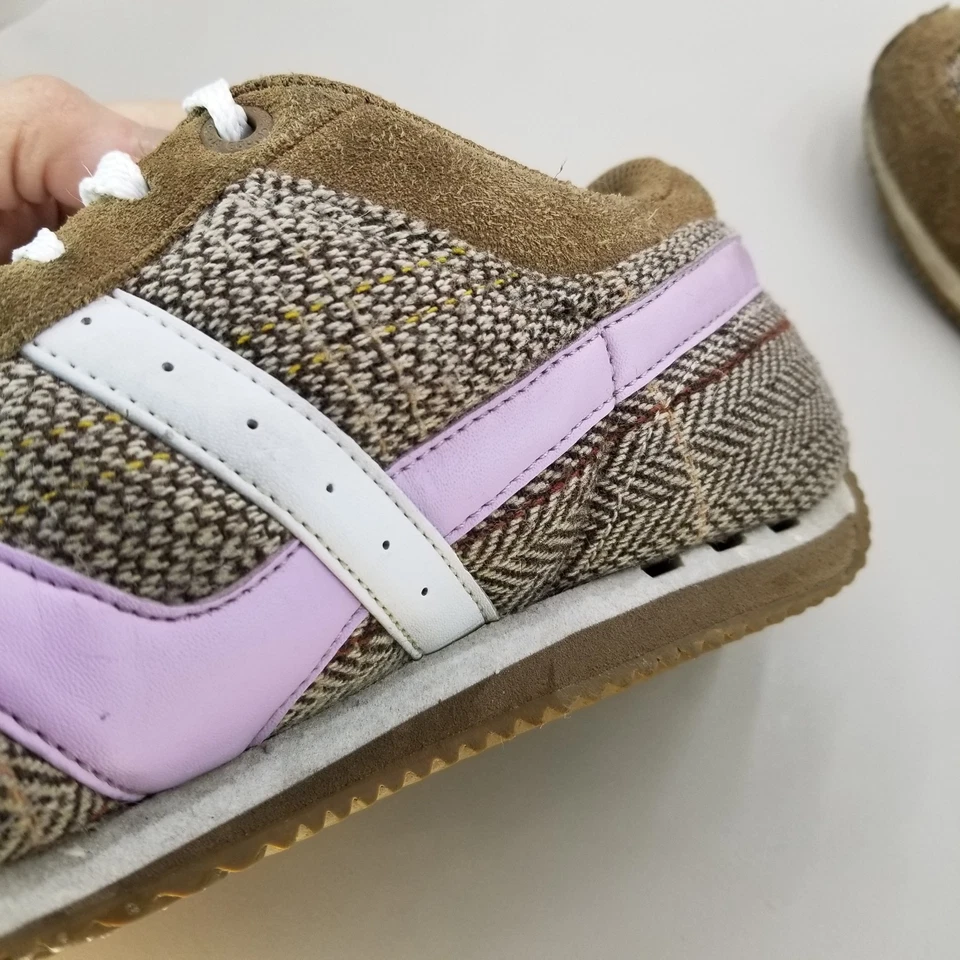 Globe Pulse Mujer Talla 7.5 Retro Y2K Skateboarding Marrón Tweed Tenis Zapatos Foto 4 de 4