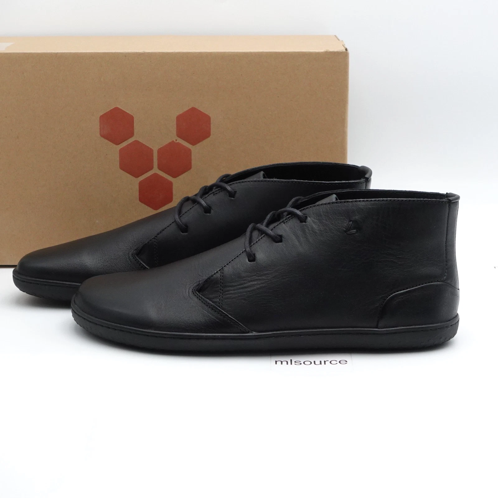 VivoBarefoot Gobi Lux Men's Leather Barefoot Boots 301437-01 Obsidian