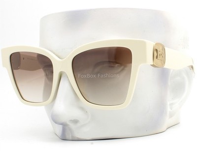 Dolce Gabbana Sunglasses DG 4470F 3312/94 Creamy White Pale Gold Logo with Case