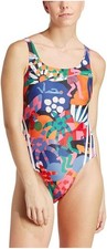 Adidas Womens Multicolor Farm Rio One Piece Swimsuit Vibrant Abstract Sz 14 NWT