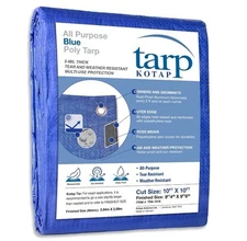 10 X 10 Ft. Allpurpose Multiuse Protection/coverage 5mil Poly Tarp Waterproof