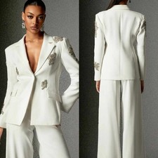 Formal Suit For Women Single Breasted Flap Pocket Elegant Wedding Party Business