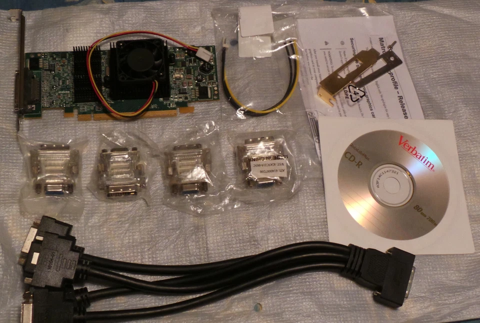 Quad Matrox Video Card QID-E128LPAF PCIE 128 MB Digital Analog Full Low Profile - Image 3 of 4