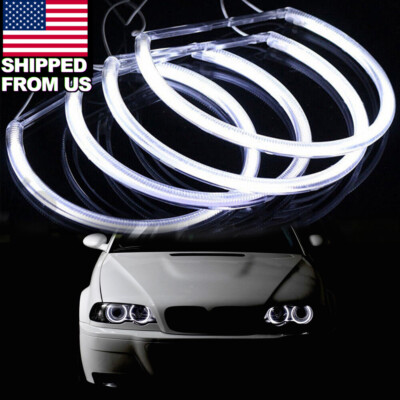 For BMW E36 E38 E39 E46 4Pcs LED Angel Eyes Lamp Kit Halo Ring Car Headlight