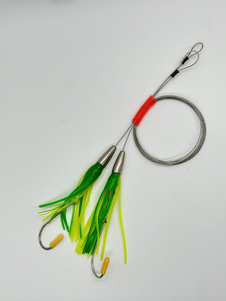 Hameçon Double Rigide 10/0 Acier Inox – Pour Wahoo, Thon, Marlin – Avec Tubing – Pêche Gros